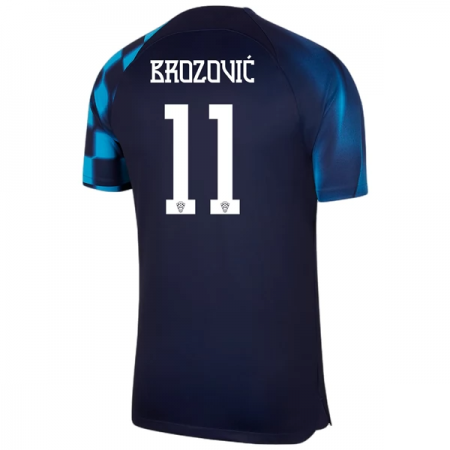 Croazia Brozovic 11 Maglia Trasferta World Cup 2022 Manica Corta